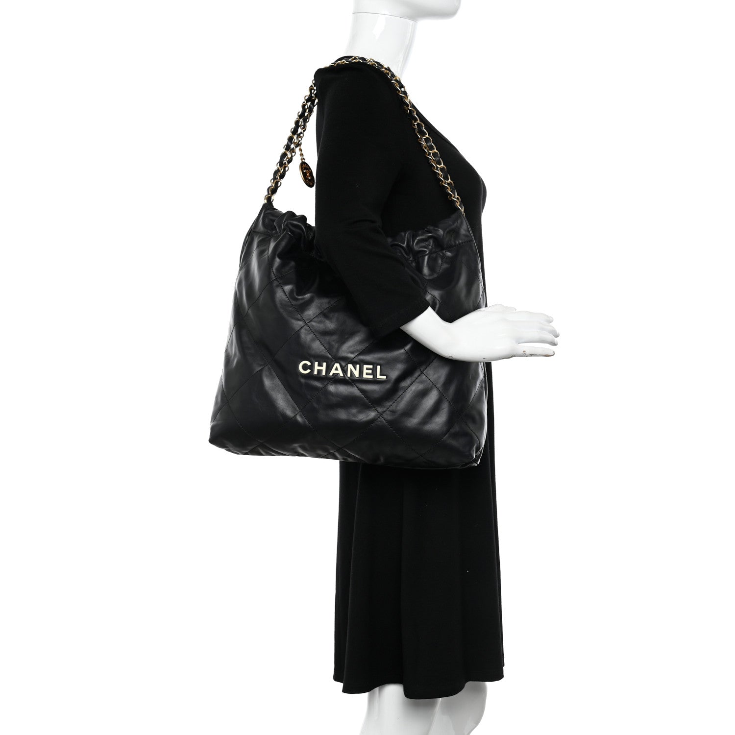 Chanel Calfskin Quilted Chanel 22 Black 2 of 12