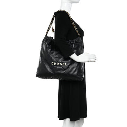 Chanel Calfskin Quilted Chanel 22 Black 2 of 12