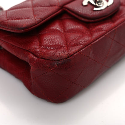 Chanel Caviar Quilted Extra Mini Flap Burgundy 13 of 14