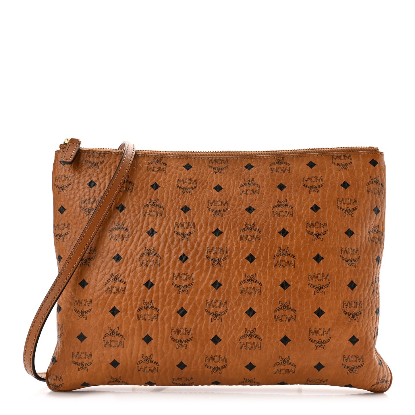 Visetos Medium Crossbody Pouch Cognac