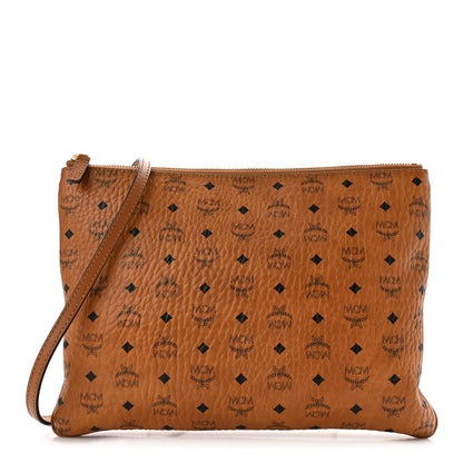 MCM Visetos Medium Crossbody Pouch Cognac 1 of 10