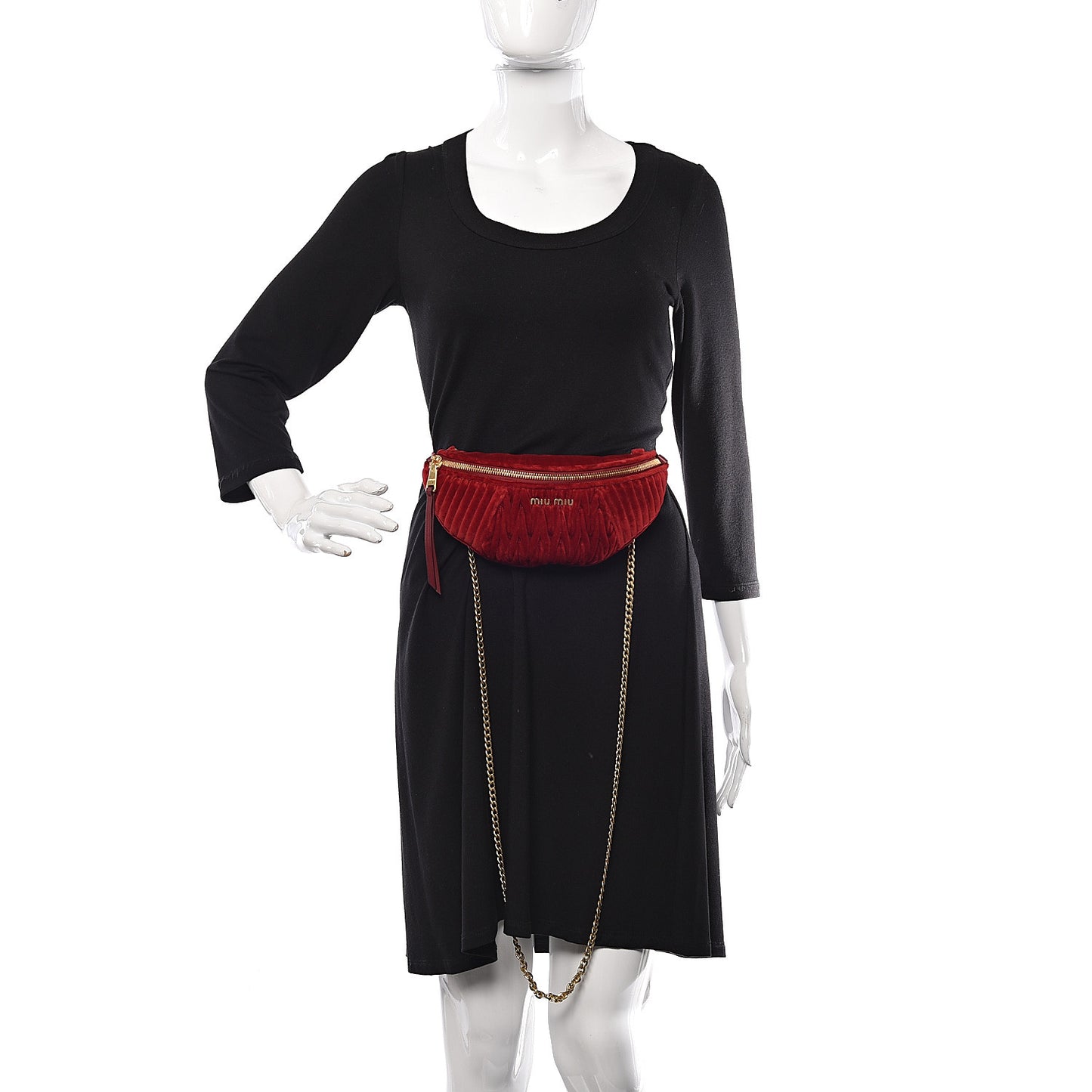 Velluto Matelasse Rider Belt Bag Cherry