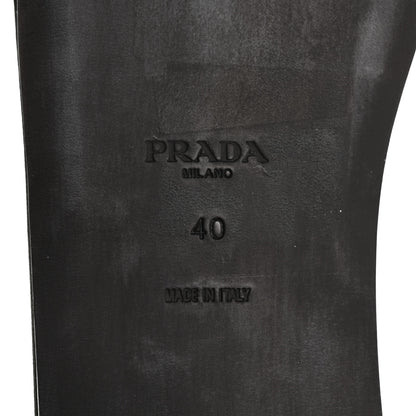 Prada Calf Hair Leopard Print Metal Triangle Logo Flat Slide Sandals 40 Miele 8 of 9