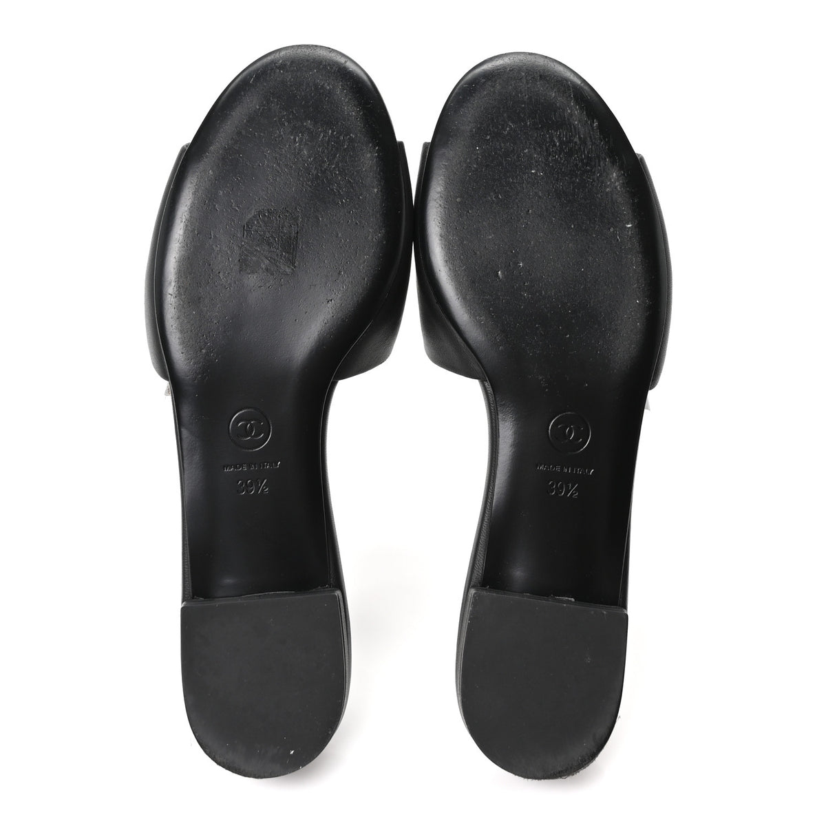 Chanel Lambskin Enamel CC Mules 39.5 Black 6 of 9