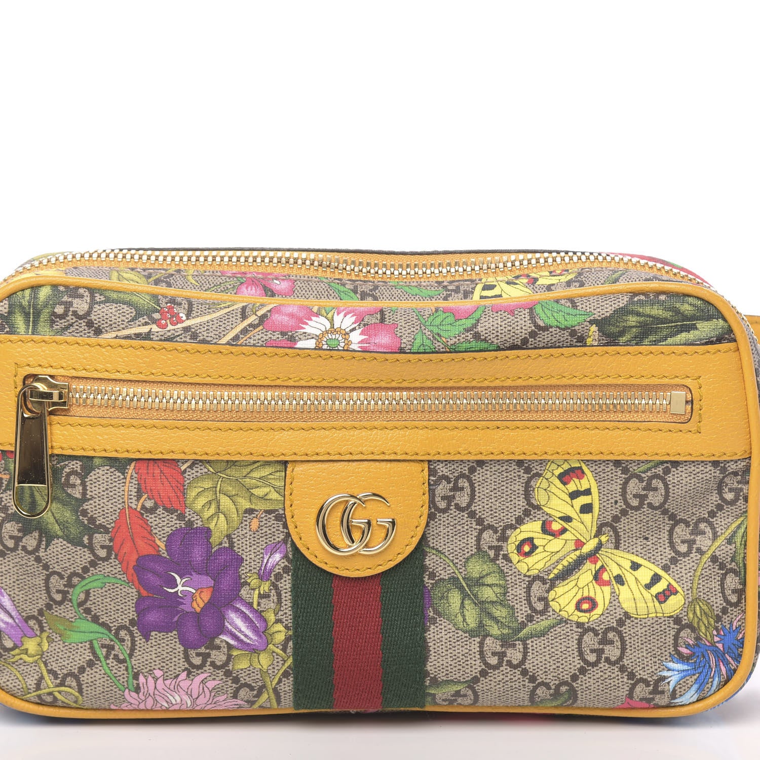 Gucci GG Supreme Monogram Flora Medium Ophidia Belt Bag Beige Multicolor Crop 10 of 10