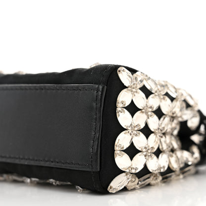 Fendi Satin Crystal Shiny Nappa Embroidered Micro Peekaboo Iconic Satchel Black Crystal 9 of 9