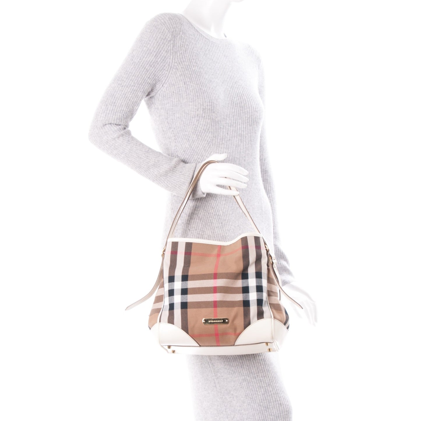 House Check Small Canterbury Tote White
