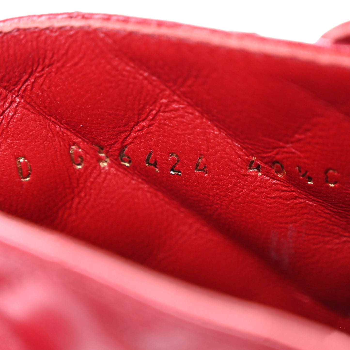 Shiny Lambskin Quilted Lace Up Combat Boots 40.5 Red