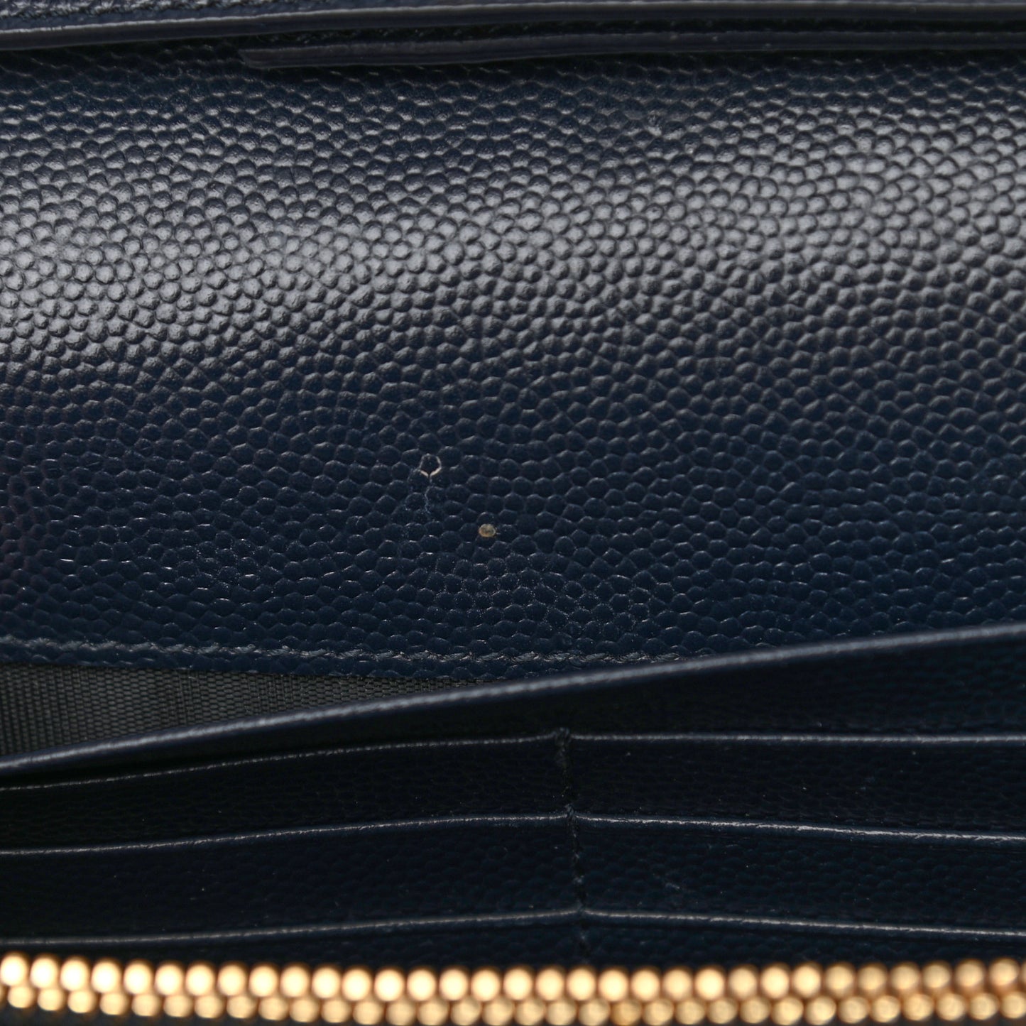 Grain De Poudre Matelasse Chevron Monogram Chain Wallet Navy