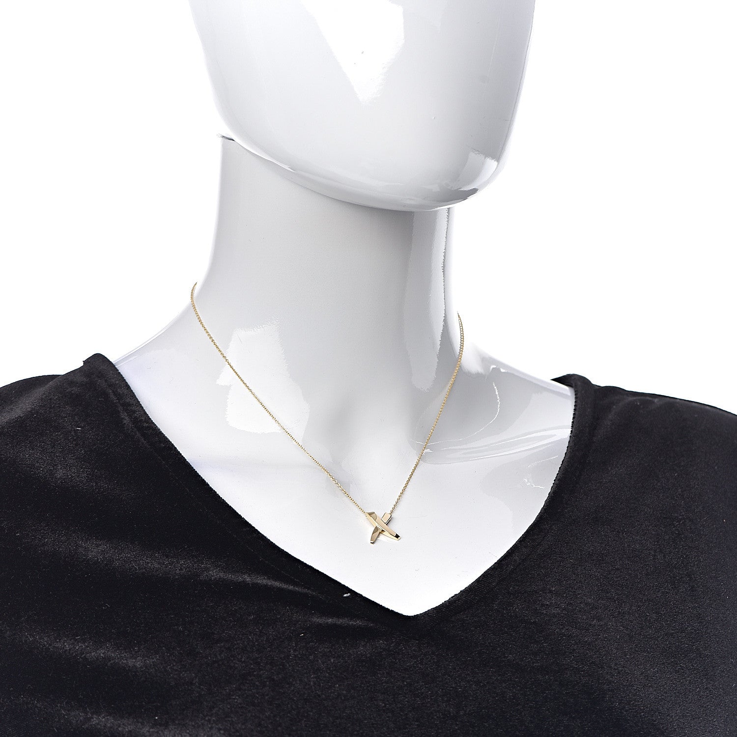 Tiffany 18K Yellow Gold Paloma Picasso Graffiti X Pendant Necklace 2 of 7