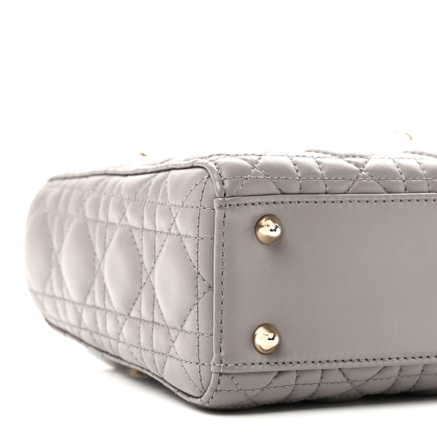 Lambskin Cannage Small Lucky Badges My Lady Dior Grey