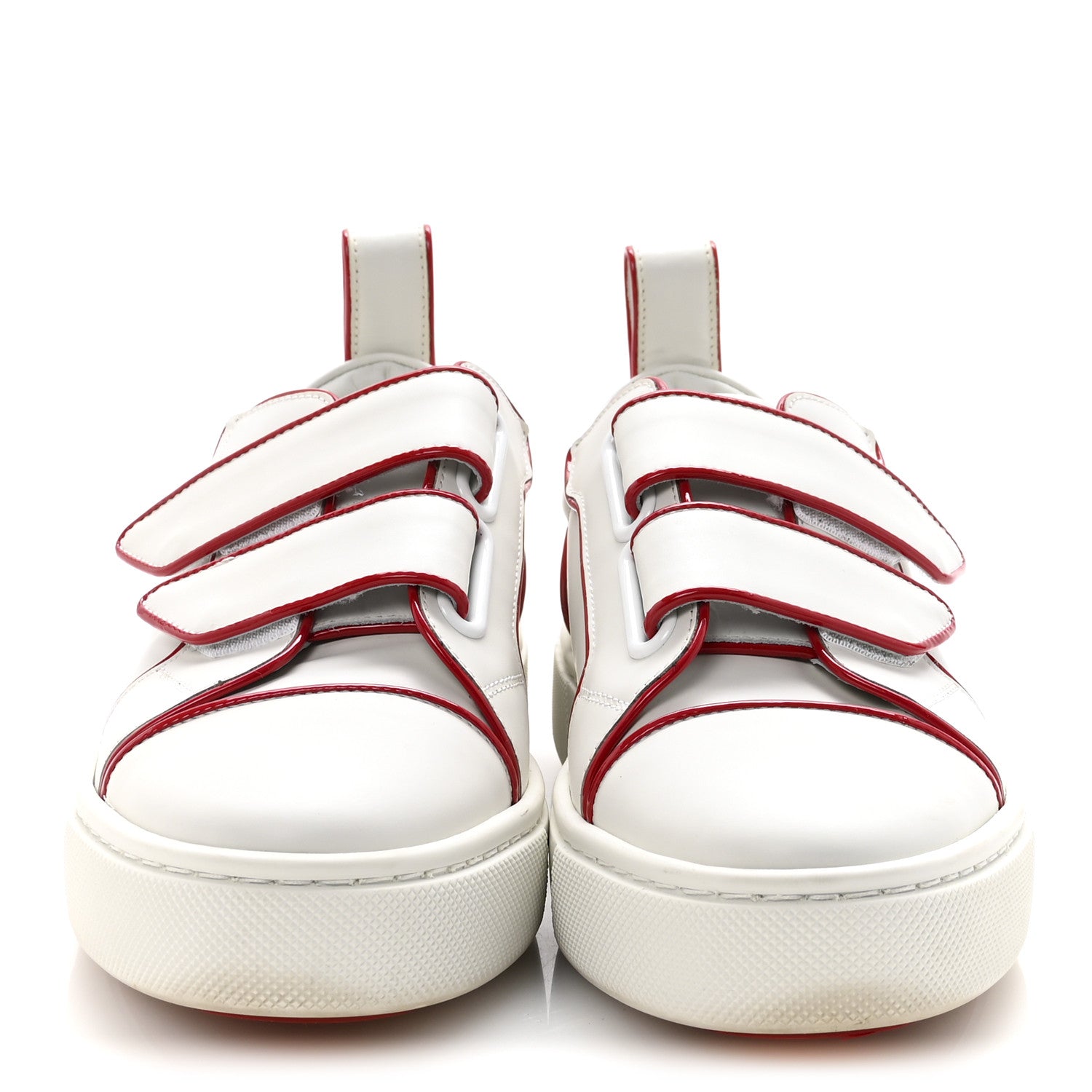 Christian Louboutin Calfskin Maxi Toyototoy Flat Sneakers 35.5 White Red 3 of 8