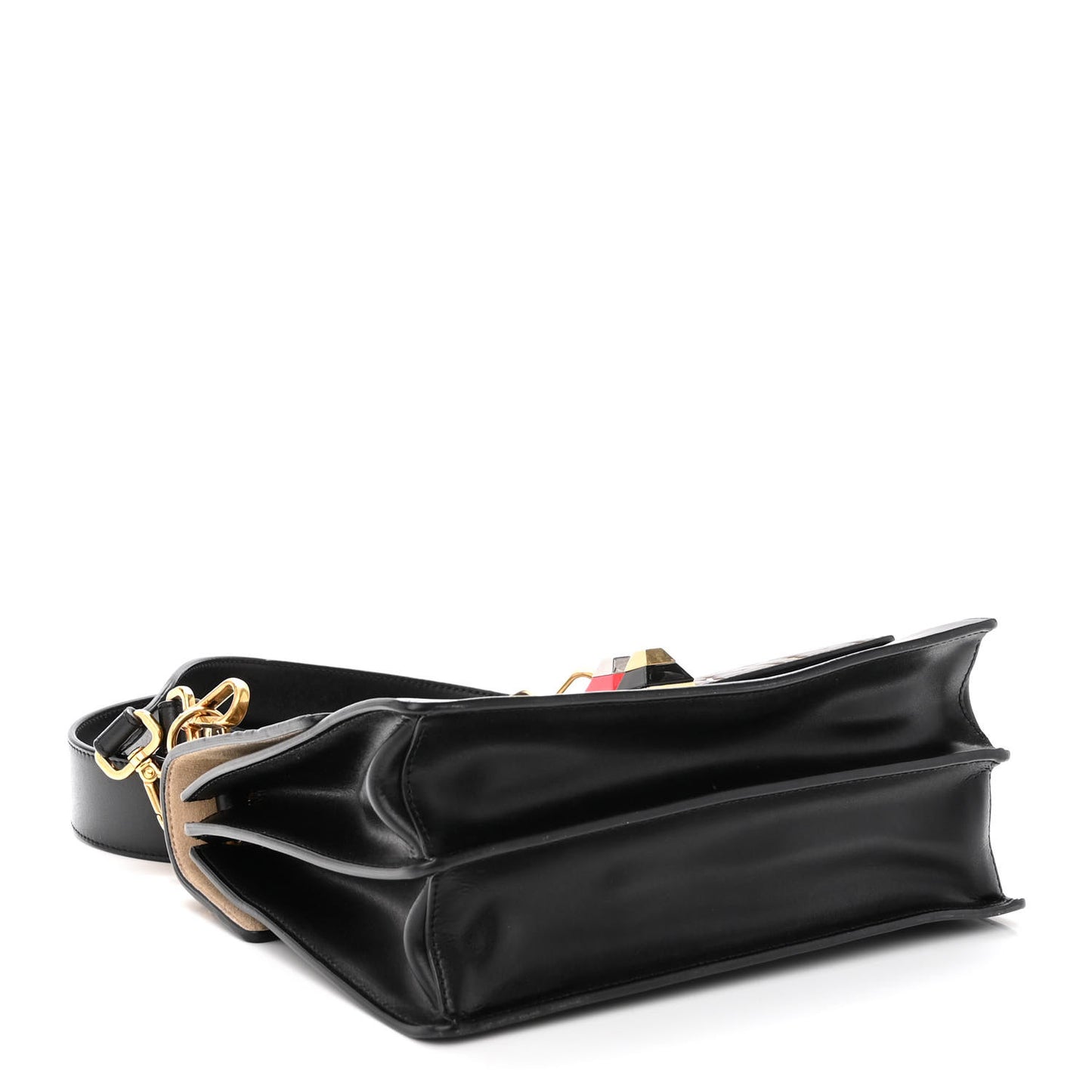 Vitello Liberty Bi-Color FF 1974 Embossed Kan I Shoulder Bag Black Maya
