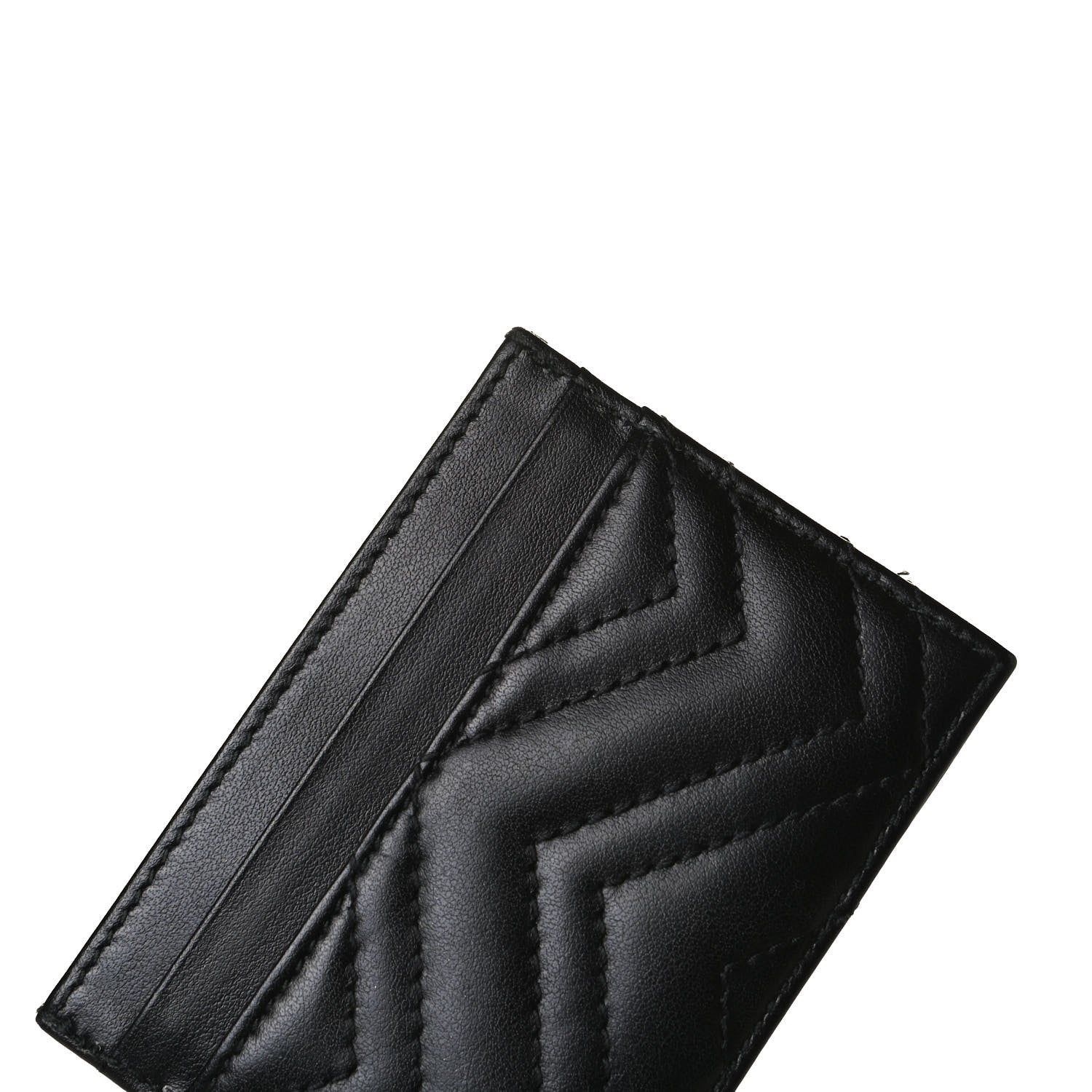 Gucci Calfskin Matelasse GG Marmont Card Holder Black 6 of 7