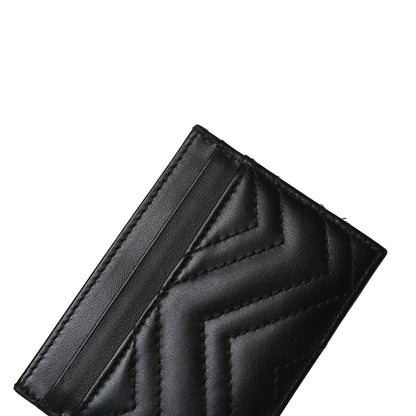 Gucci Calfskin Matelasse GG Marmont Card Holder Black 6 of 7