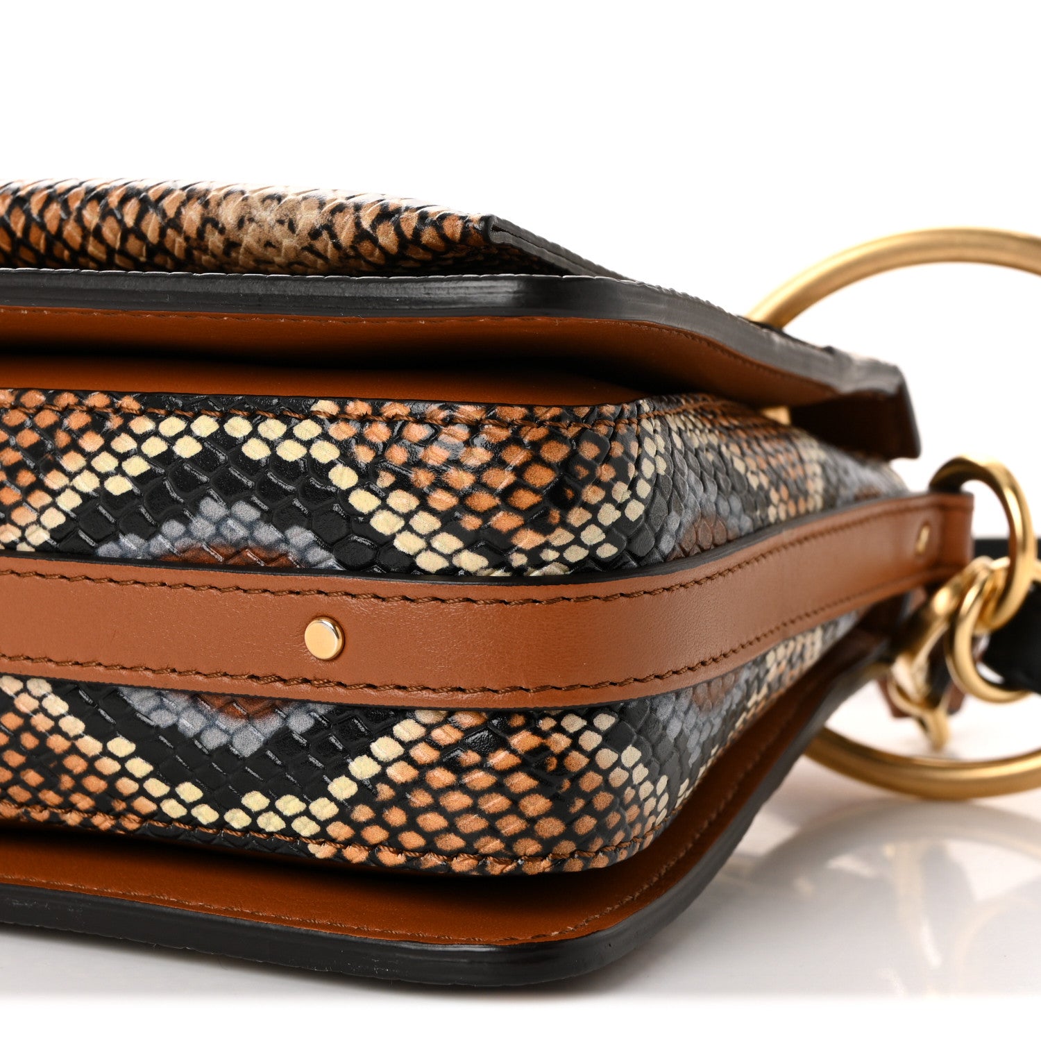 Chloe Calfskin Snakeskin Embossed Small Roy Bag Multicolor 9 of 9