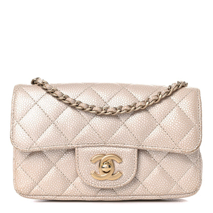 Chanel Iridescent Caviar Quilted Extra Mini Flap Beige 1 of 14
