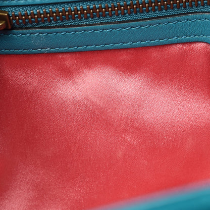 Gucci Velvet Matelasse Small GG Marmont Shoulder Bag Pavone Cyan 10 of 10