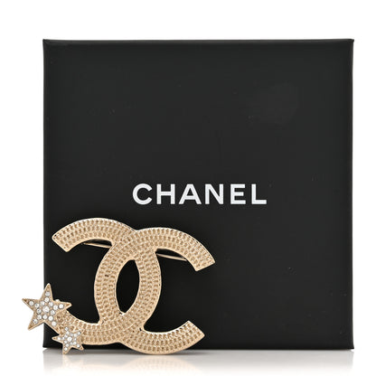 Chanel Crystal CC Star Brooch Gold 4 of 4