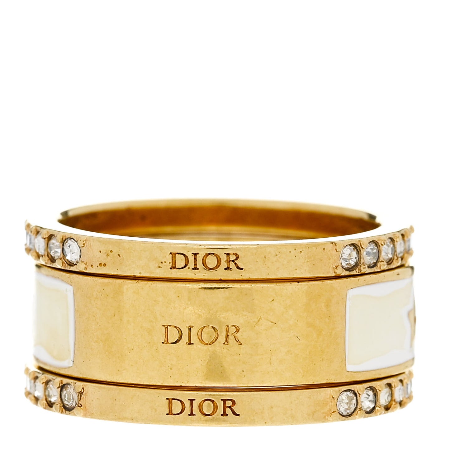 Metal Crystal Code Ring Set M Gold