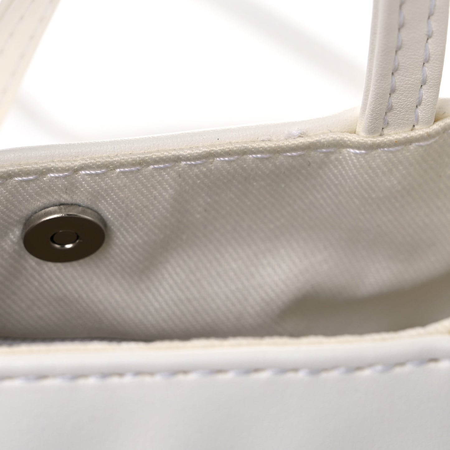 Vegan Leather Small Shopping Bag White