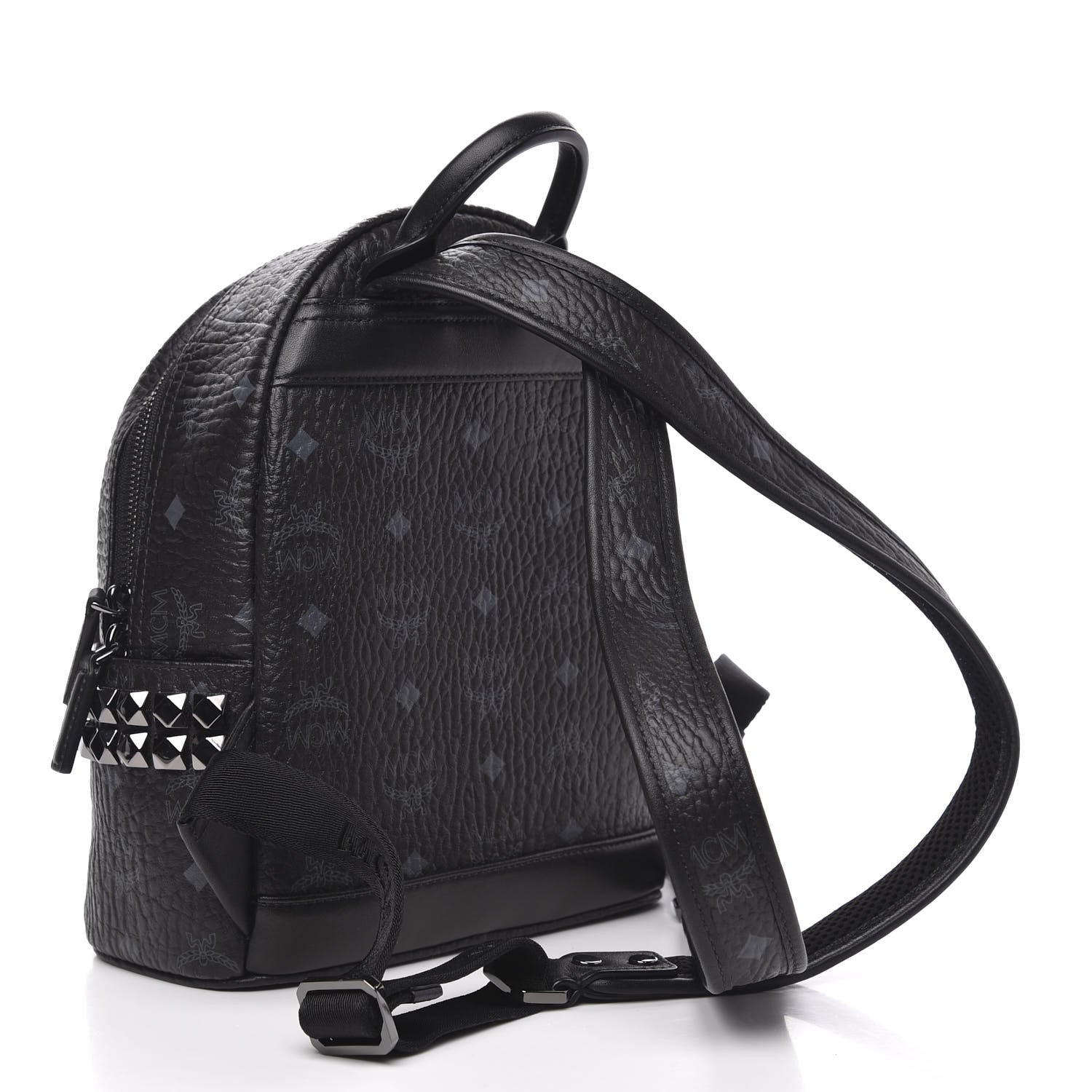 MCM Visetos Small Side Stud Stark Backpack Black 2 of 8