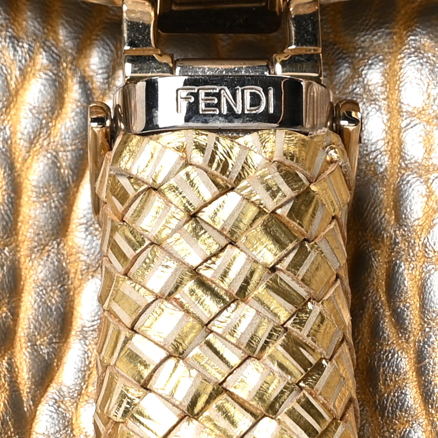 Fendi Nappa Nuvolata Bimetal Spy Oro Argento 14 of 19