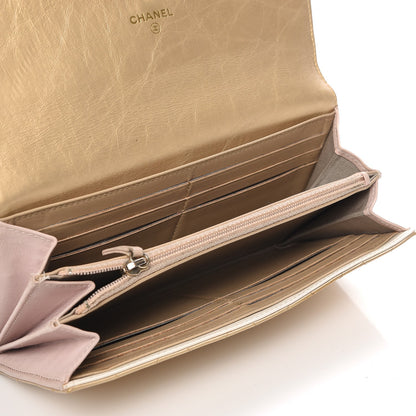 Chanel Aged Metallic Calfskin Quilted Large Palette Flap Wallet Gold 6 of 11