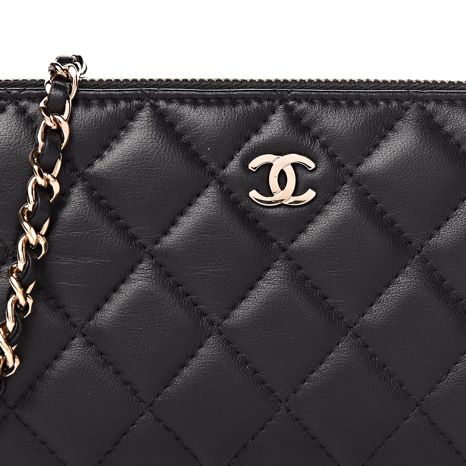 Chanel Lambskin Quilted Small Clutch With Chain Black 14 of 17