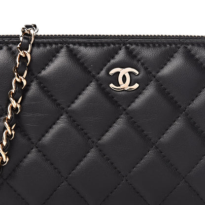 Chanel Lambskin Quilted Small Clutch With Chain Black 14 of 17