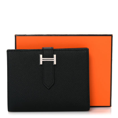 Hermes Epsom Bearn Compact Wallet Black 8 of 8