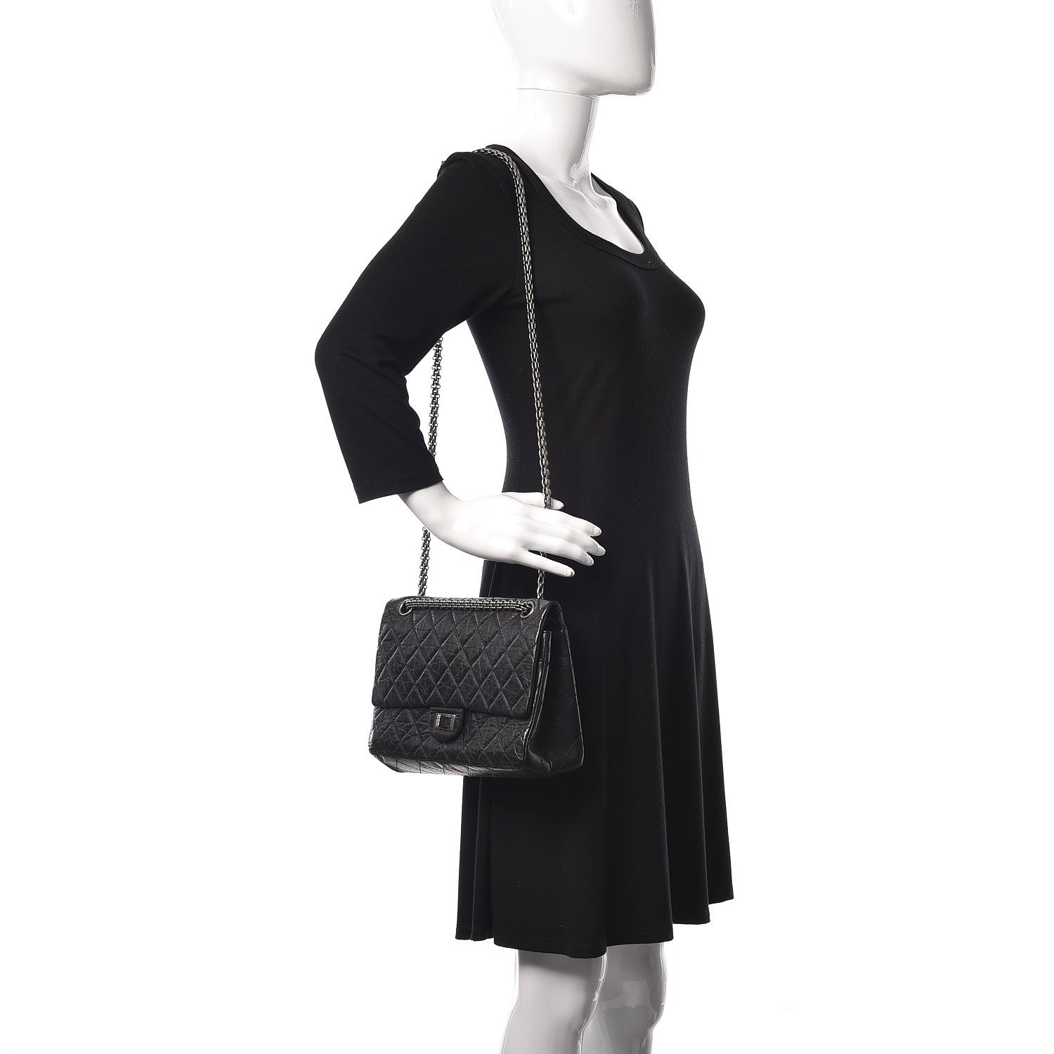 Chanel Aged Calfskin Quilted 2.55 Reissue 226 Flap Black 2 of 15