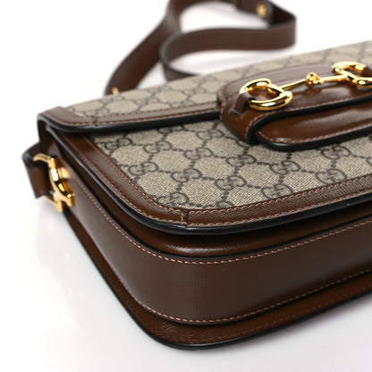 Gucci GG Supreme Monogram Horsebit 1955 Shoulder Bag Beige Brown Sugar 8 of 9