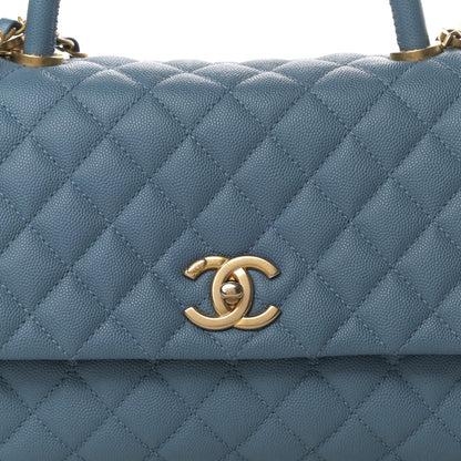 Chanel Caviar Quilted Small Coco Handle Flap Blue 8 of 11