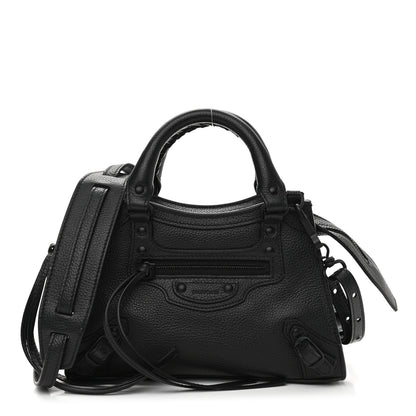 Balenciaga Grained Calfskin Neo Classic Black Hardware Mini City Black 1 of 11