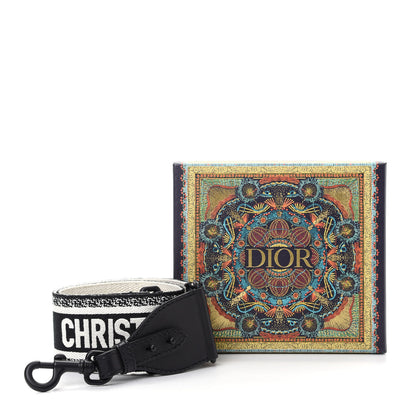 Christian Dior Canvas Embroidered Shoulder Strap Black Ultramatte 6 of 6