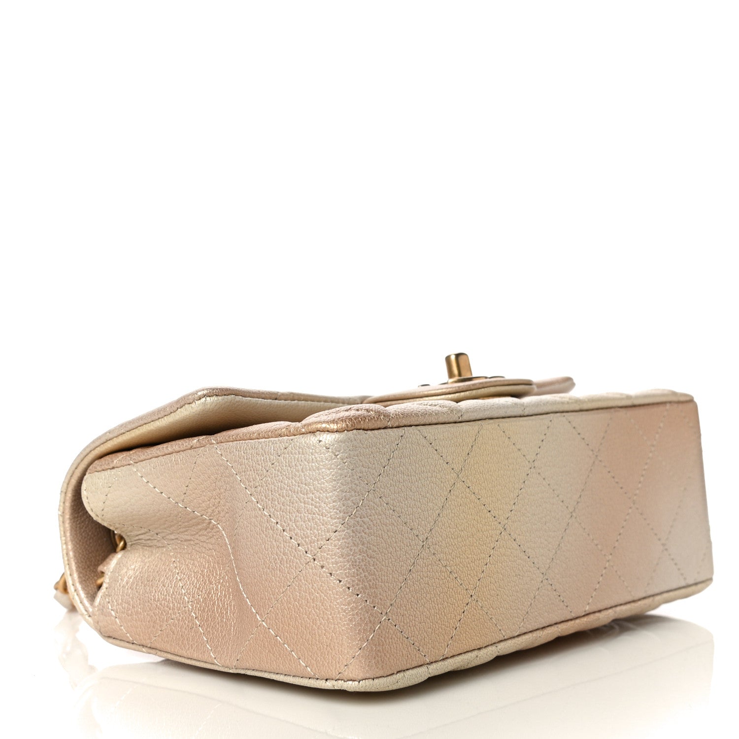 Chanel Metallic Goatskin Quilted Mini Rectangular Flap Gold 3 of 10