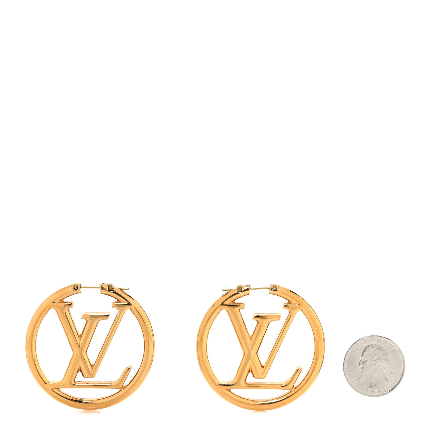 Metal Louise Hoop Earrings Gold