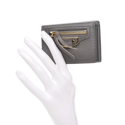 Balenciaga Chevre Gold Hardware Metallic Edge Card Case Gris Acier 2 of 8
