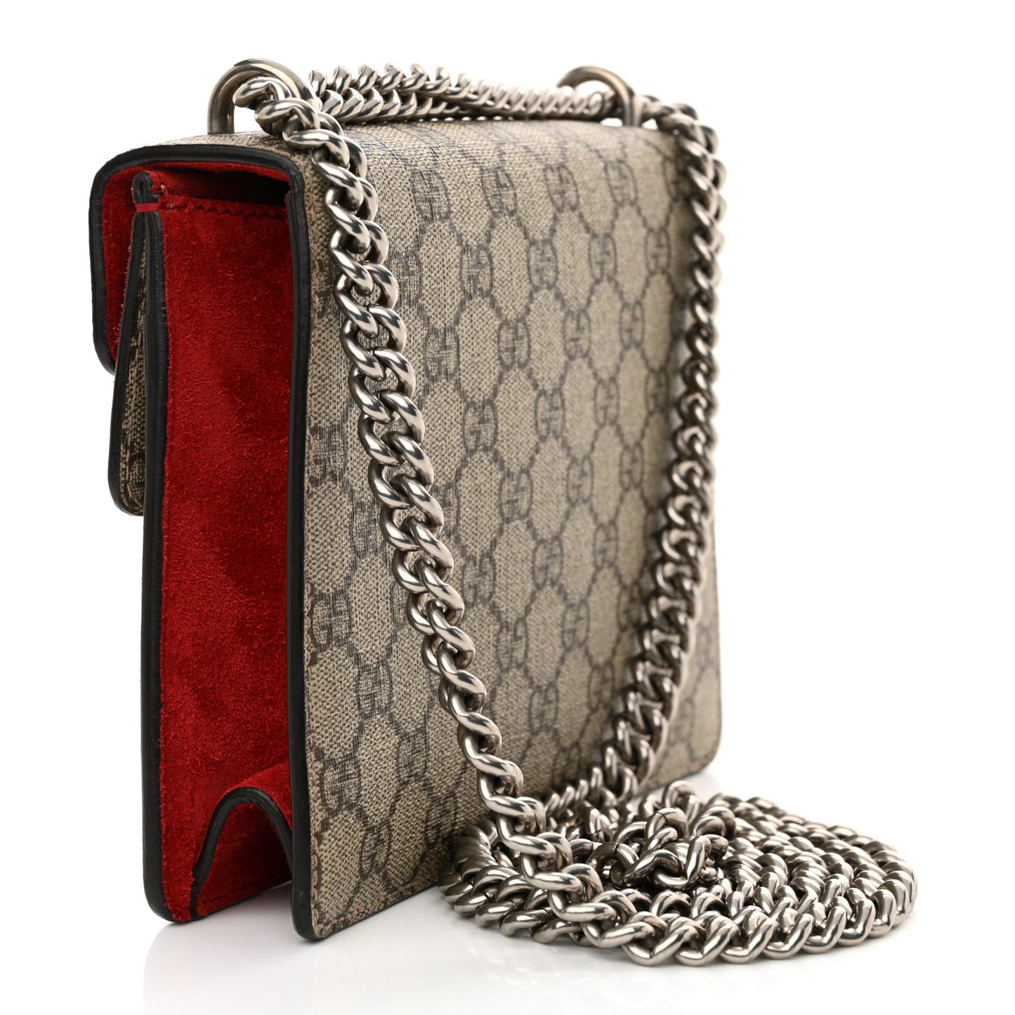 GG Supreme Monogram Mini Dionysus Shoulder Bag Hibiscus Red