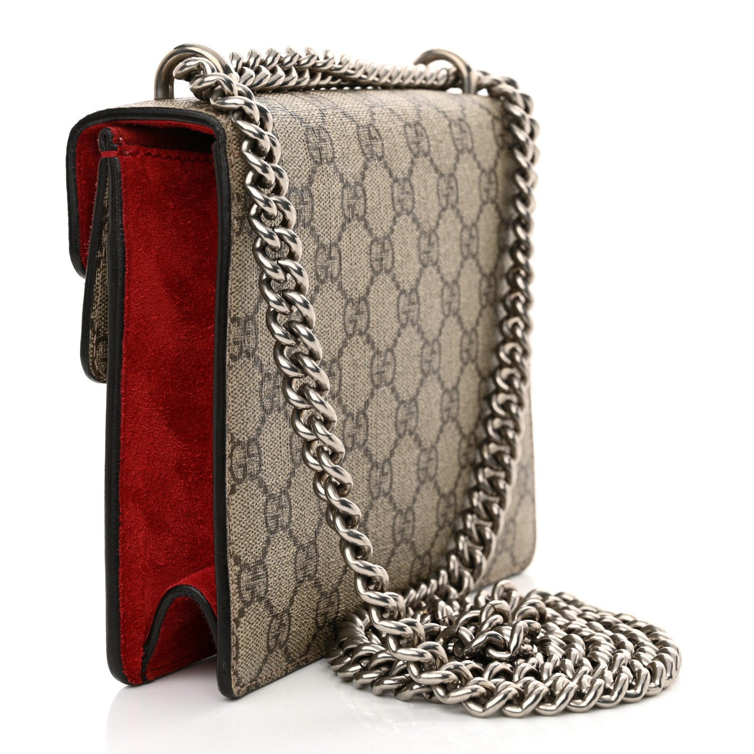 Gucci GG Supreme Monogram Mini Dionysus Shoulder Bag Hibiscus Red 3 of 14