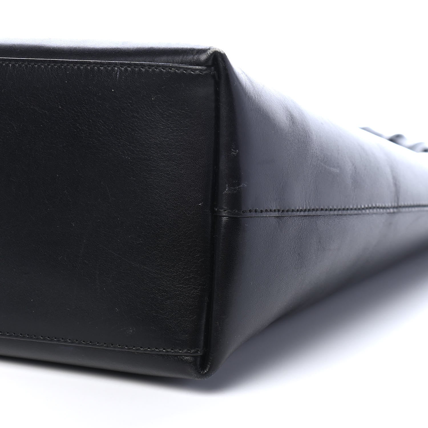 Gucci Smooth Calfskin Bamboo Handle Shoulder Bag Black 9 of 12
