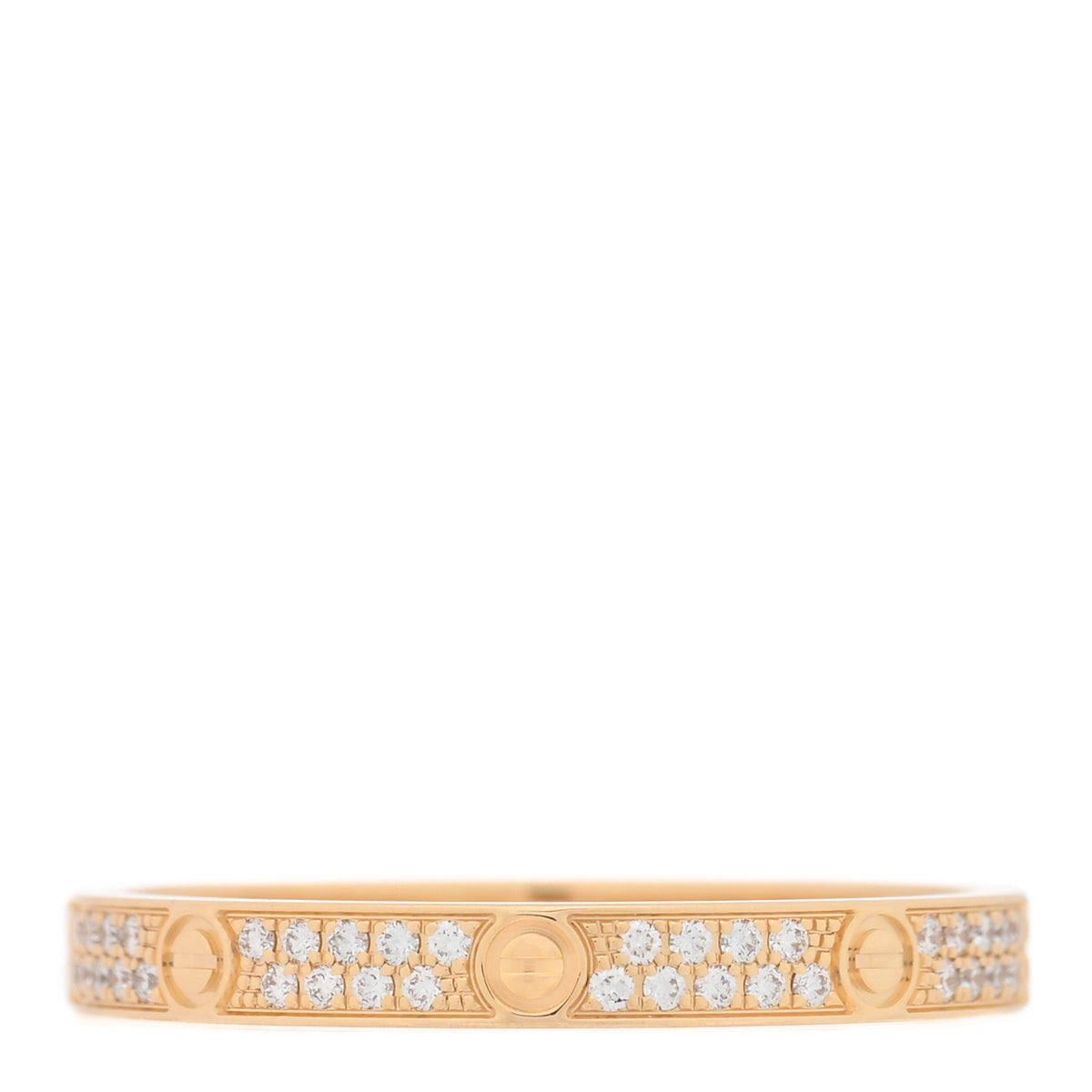 Cartier 18K Yellow Gold Diamond 2.6mm LOVE Paved Band Ring 55 7.25 3 of 4