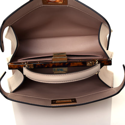 Fendi Vitello Seta Shiny Nappa Plexiglass Small Peekaboo I SEE U Satchel Poudre 4 of 4