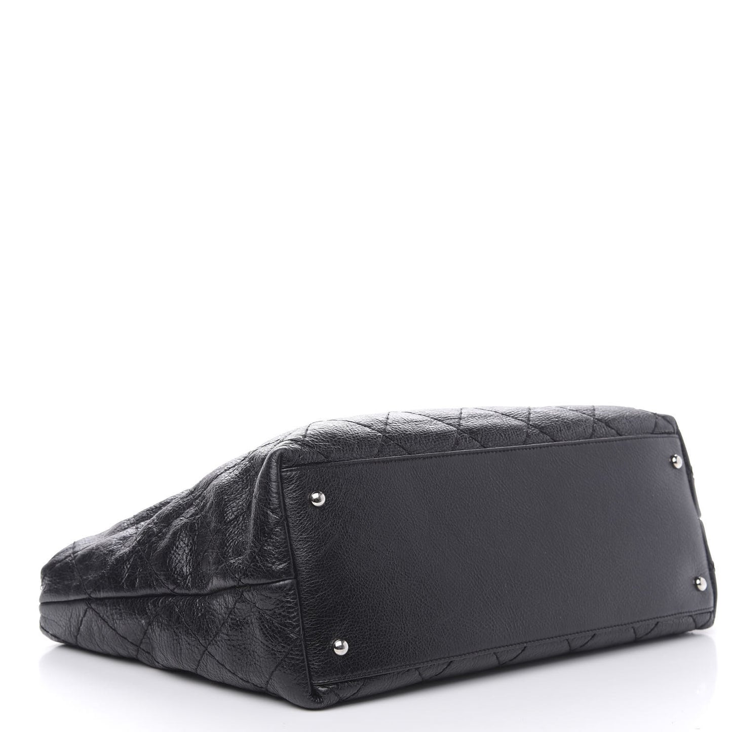 Glazed Calfskin Large On The Road Tote Black