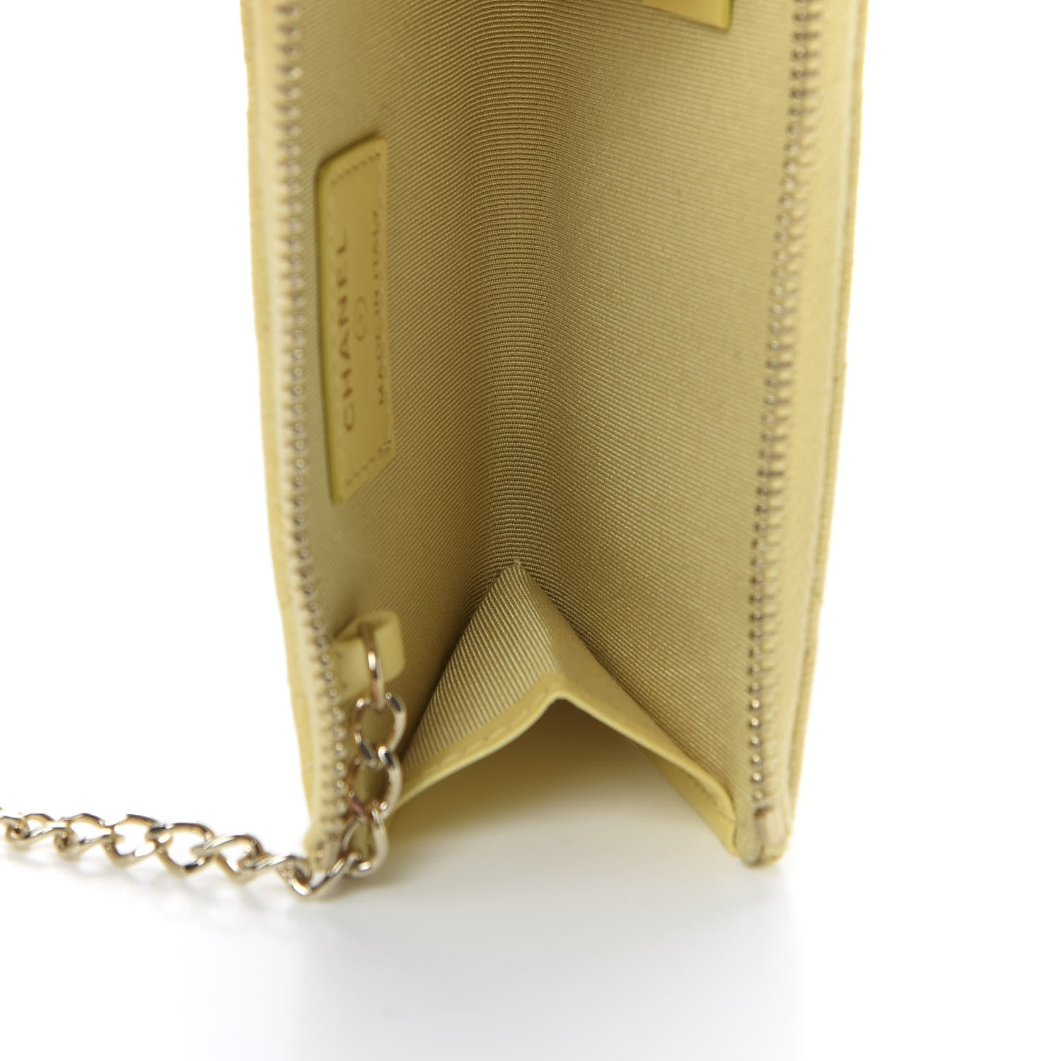 Chanel Iridescent Caviar Quilted Key Holder Case Yellow 6 of 8