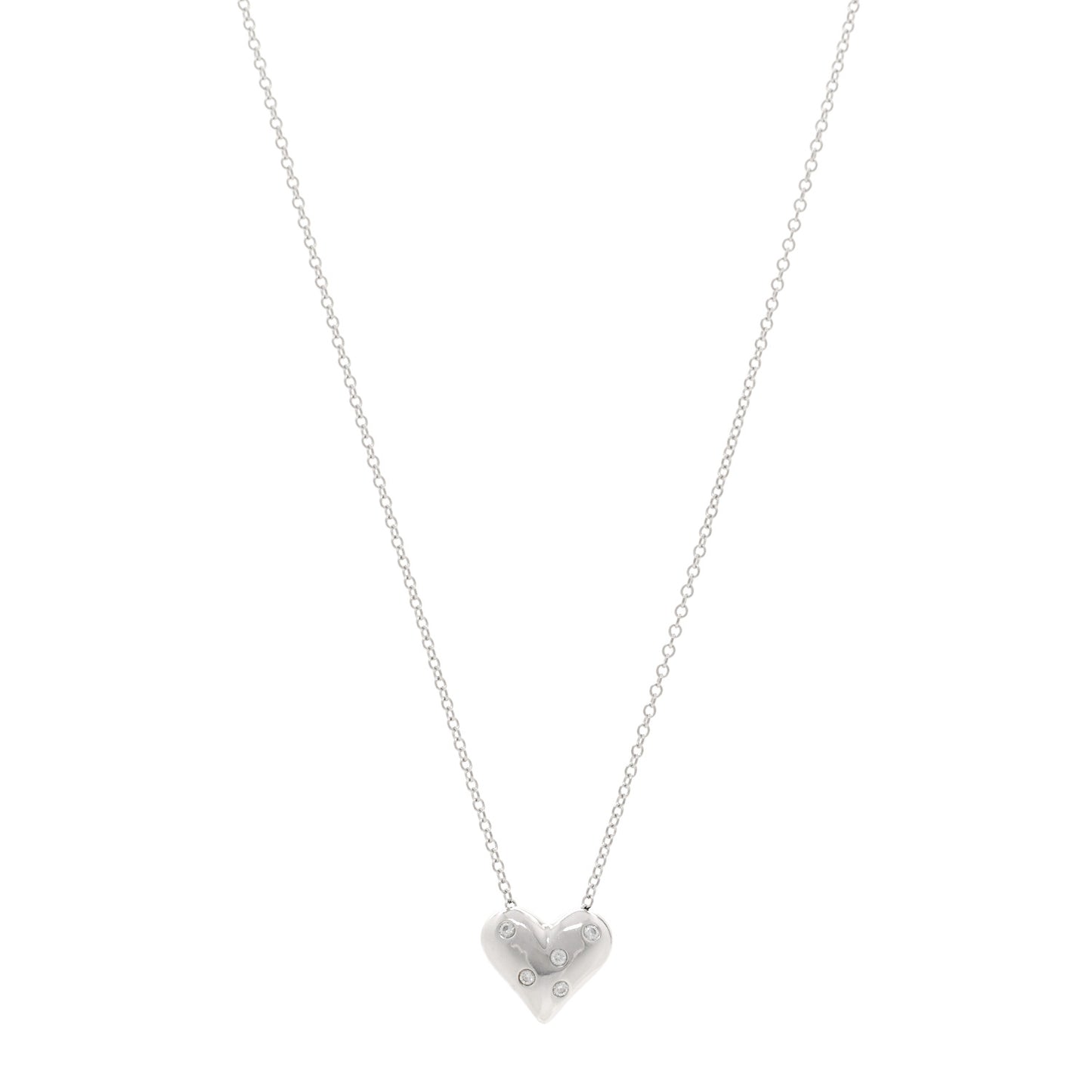 Platinum Diamond Etoile Heart Pendant Necklace
