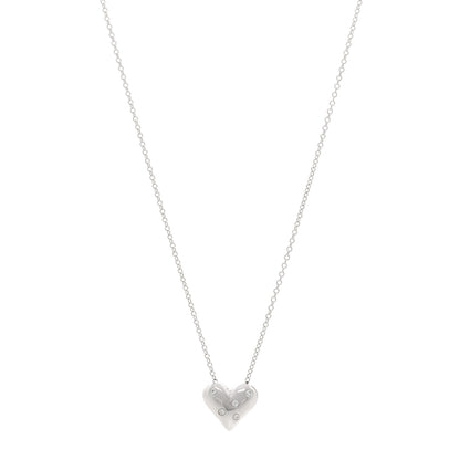 Tiffany Platinum Diamond Etoile Heart Pendant Necklace 1 of 4