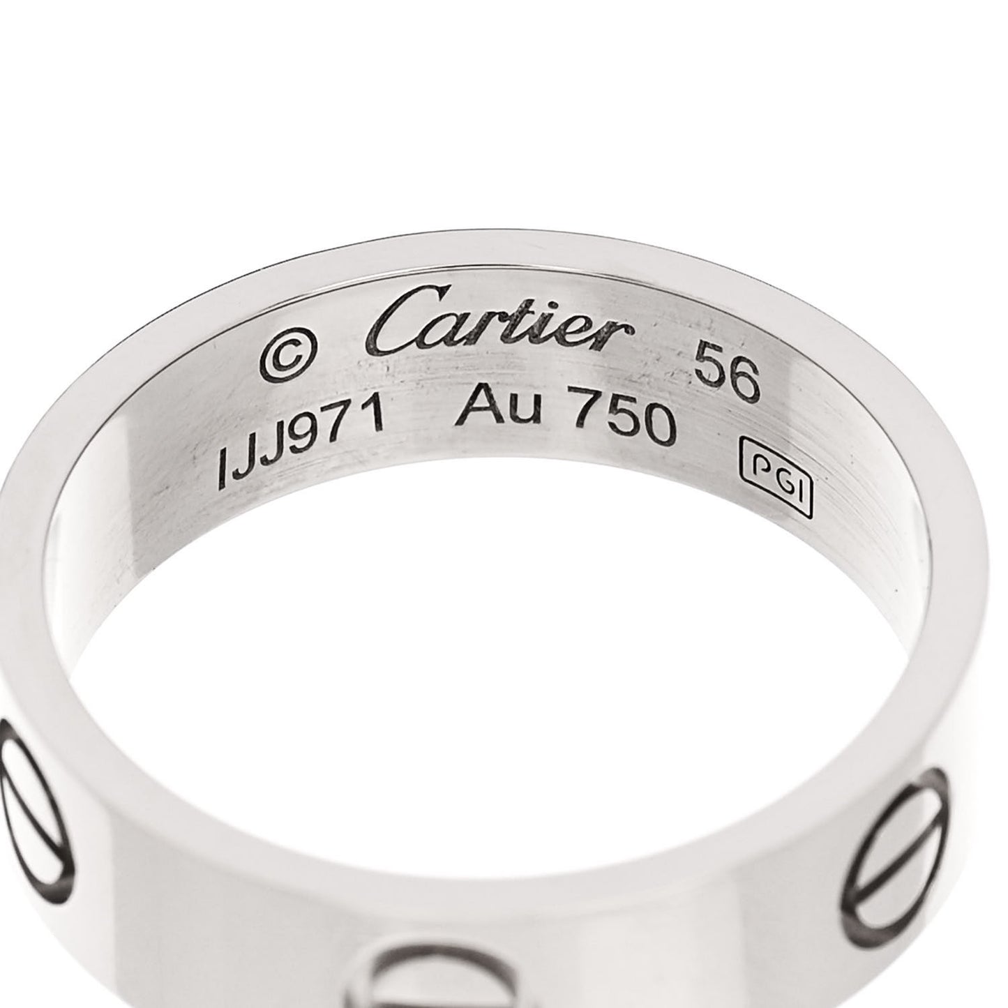 18K White Gold 5.5mm LOVE Ring 56 7.75