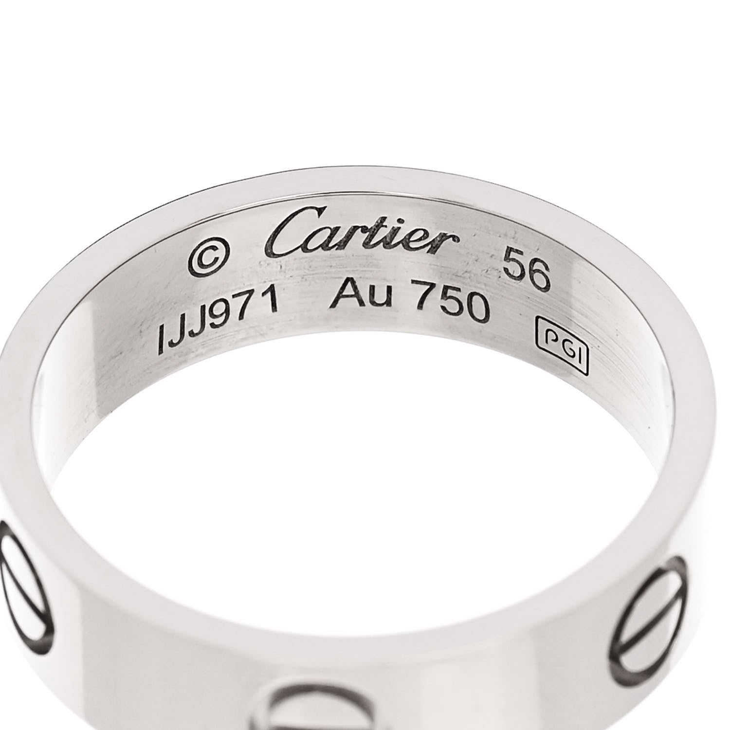 Cartier 18K White Gold 5.5mm LOVE Ring 56 7.75 4 of 5